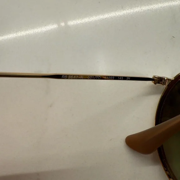 Ray-Ban 51mm Double Bridge- gold / pink mirror Round Sunglasses - Picture 2 of 5